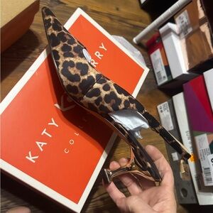 Katy Perry Collections Leopard Print Pumps with Gold Accent